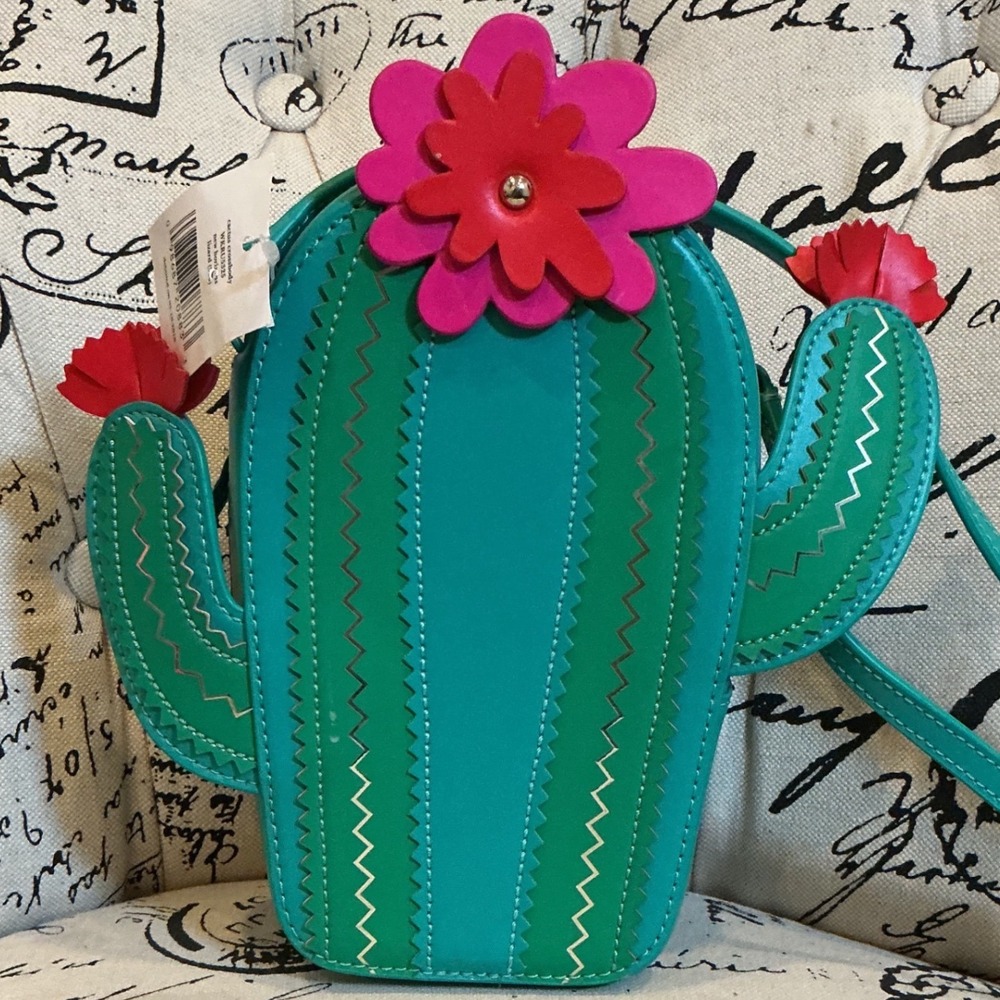 Kate Spade New Horizons Cactus Crossbody Teal Green Lizard WKRU5325 New Tag